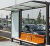 Statie autobuz cu panou info iluminat cu led